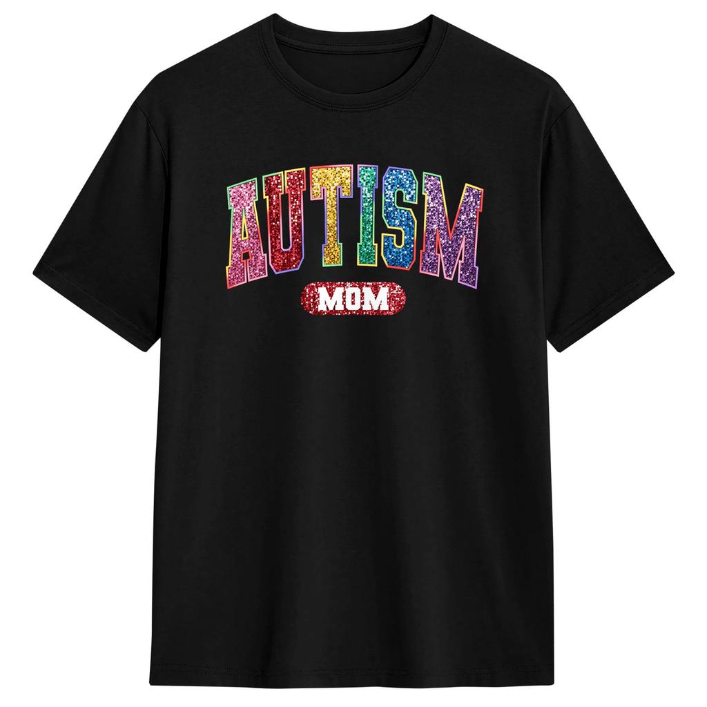 Autism Mom Pure Cotton TShirt For Unisex Summer Funny TShirts O Neck Fashion Tees Plus Size Design Clothes