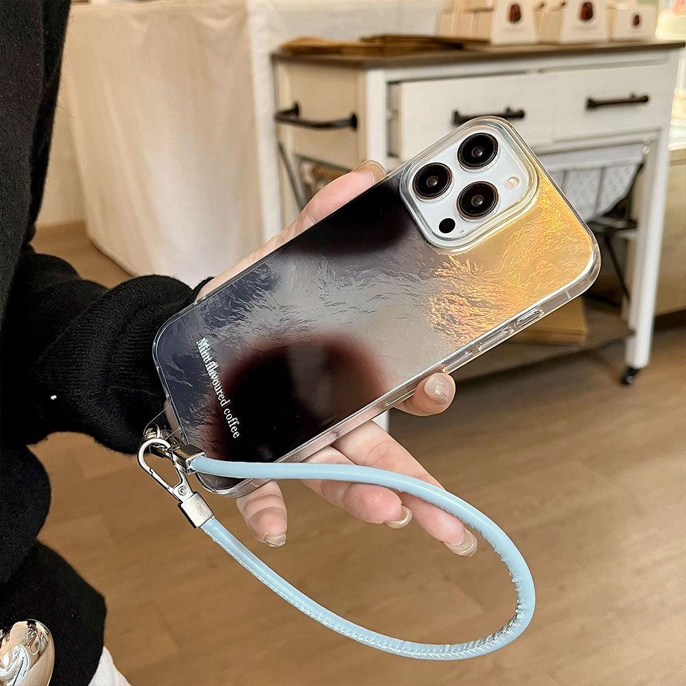 Personalized Black Spots Suitable for IPhone16pro Mobile Phone Case Apple 15 Protective Case 14 Lanyard 13 Large Hole 12imd