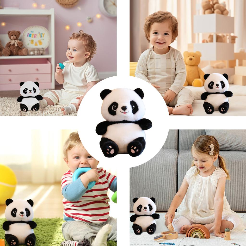 Panda de Plus 25cm Soft Plush Toy Black and White Panda Stuffed Animal Kids Cuddly Toy Birthday Gift