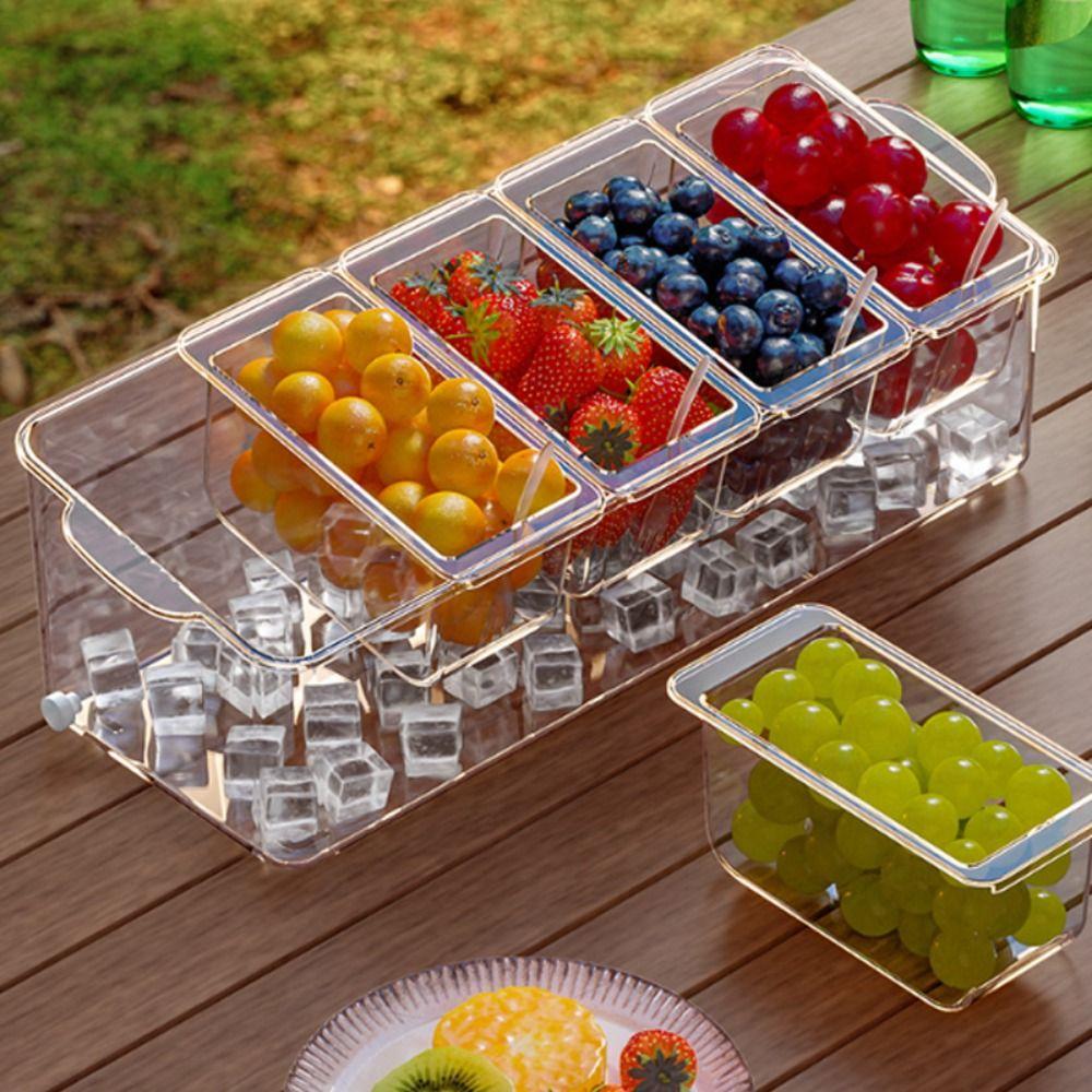 Organizer Picnic Food Box with Lid Storage Boxes Salad Box Fruit Preservation Box Outdoor