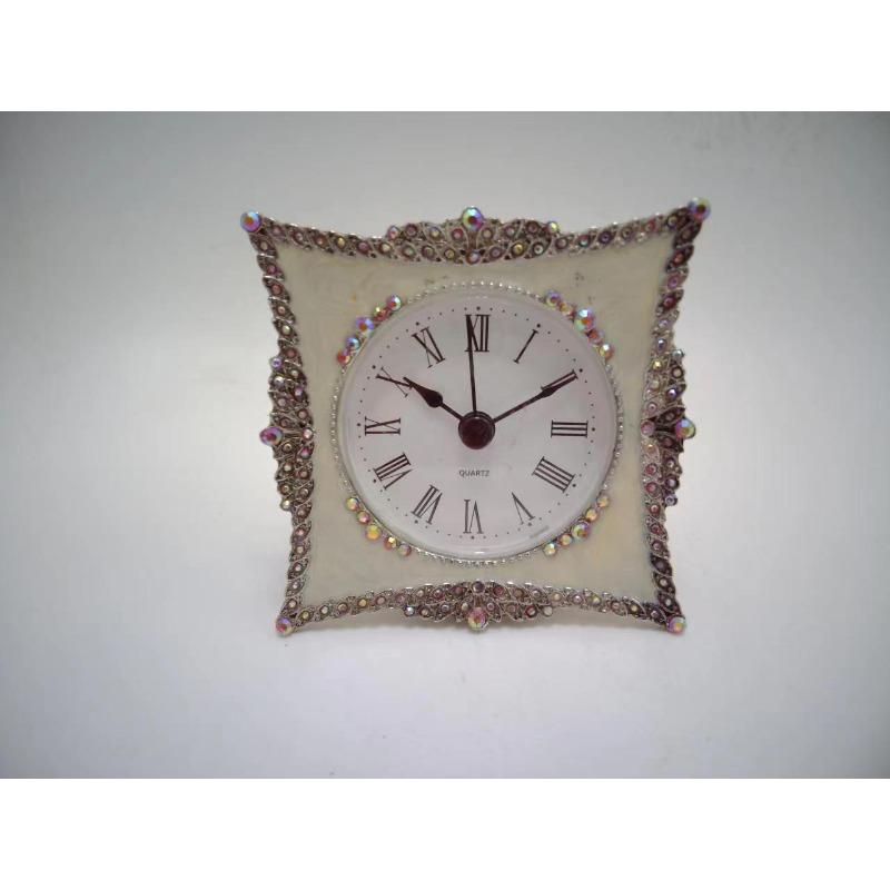 

Европейский Ретро Будильник Бриллиантовая Эмаль Мини Маленькие Часы Украшения Креативные Настольные Часы Декорация Стол .