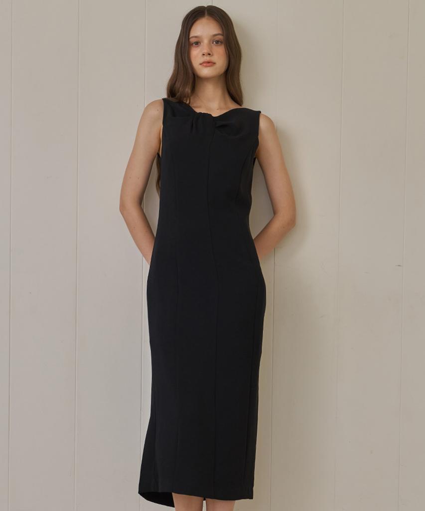 Peullobeu Draping Neck Dress_Bk