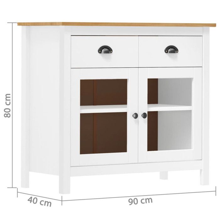 VidaXL Buffet Hill Range Blanc 90x40x80 cm Bois de pin solide