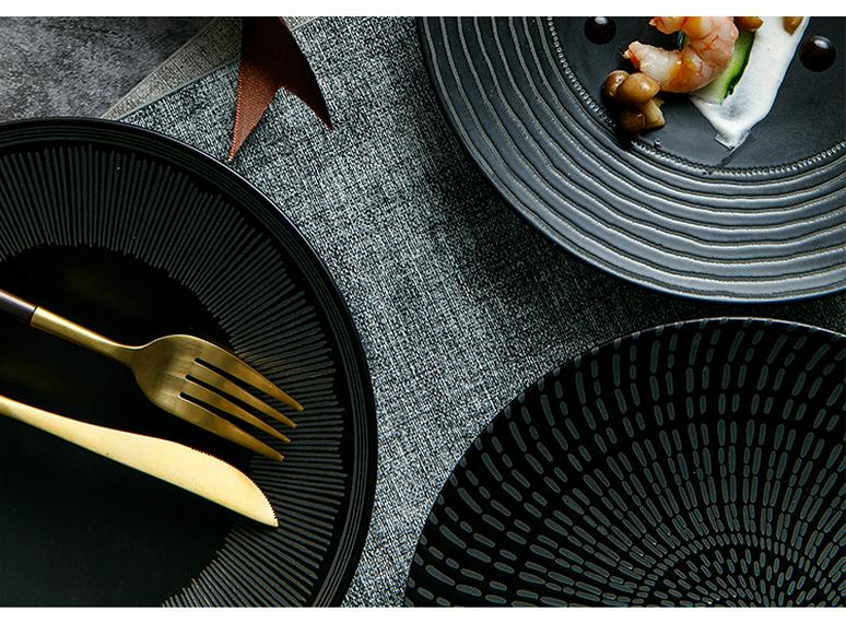 Nordische Sternschnuppen Keramik Steak- und Dessertplatte