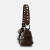 Women's Bag 2024 Spring New Black Belt Decoration Fashion Single Shoulder Armpit Motorcycle Bag Tide Small Bag
