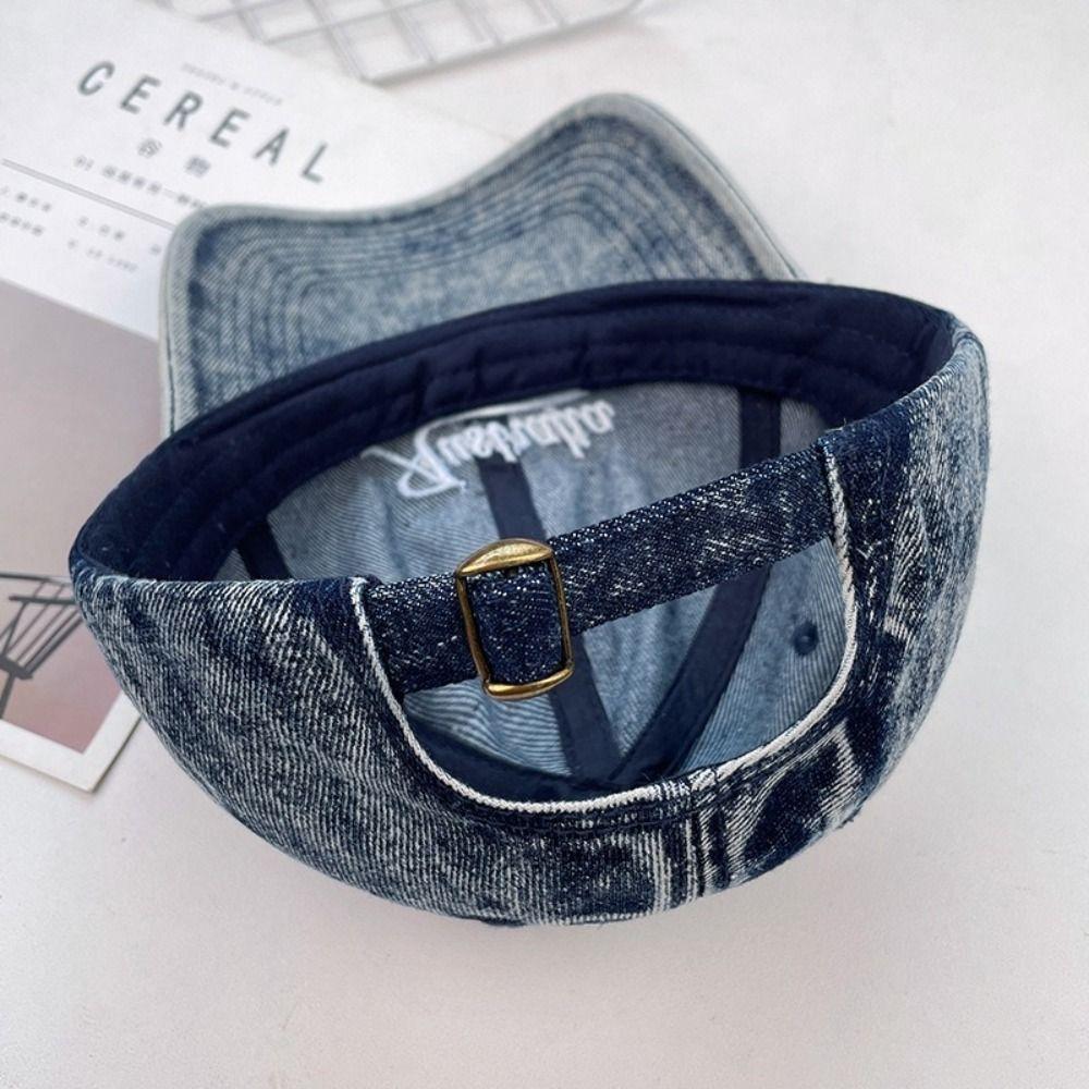 Korean Style Letter Embroidery Peaked Cap Adjustable Casual Duckbill Hat  Streetwear