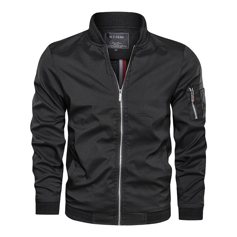 Men's Spring Autumn Baseball Collar Flight Jacket Casual Workwear