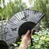 Ink Wash Painting Bamboo Folding Fan Chinese Style Portable Fan Silk Hand Fan  Summer Use