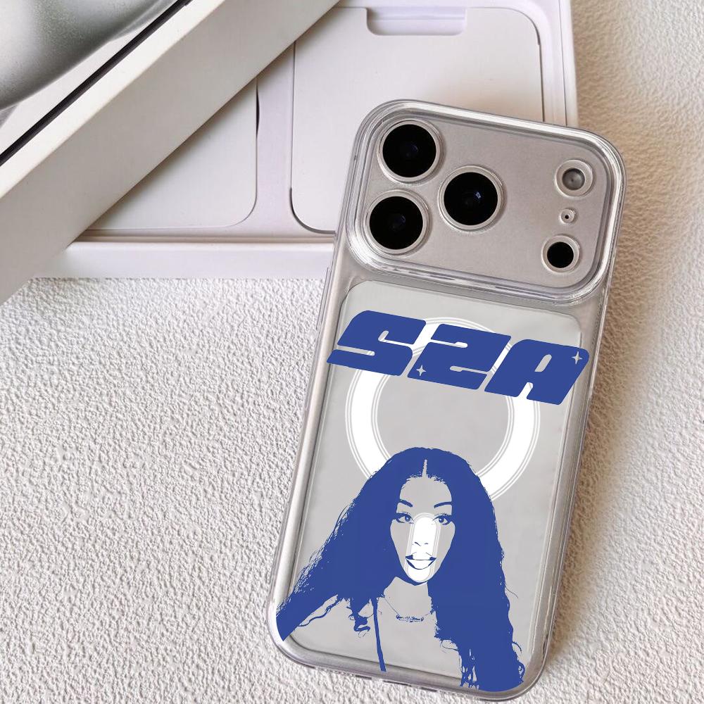 

Saturn Singer S-SZA Phone Case For iPhone 17 16 15 14 13 12 Pro Max Plus With Magnetic Crystal Clear Case Wireless Charge iPhone 16 Plus
