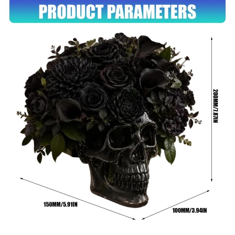 Open Pocket Skull Wall Piece for Entryway Accent, Faux Pick Display, and Party Corner Placement Indoors