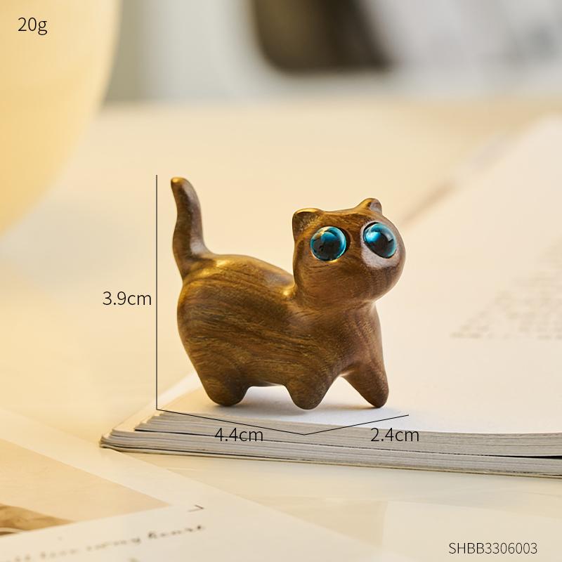 Creative Gift Office Desk Sculpture Decorative Figurines Home Accessories  Home Kawaii Wood Cat Statue Mini Desktop Decoration