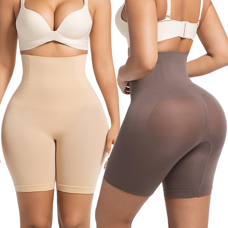 Women's Plus Size High-Waisted Tight-Fitting Control Panties with Butt Lifting Postpartum Slimming Waist Cincher Nylon Spandex