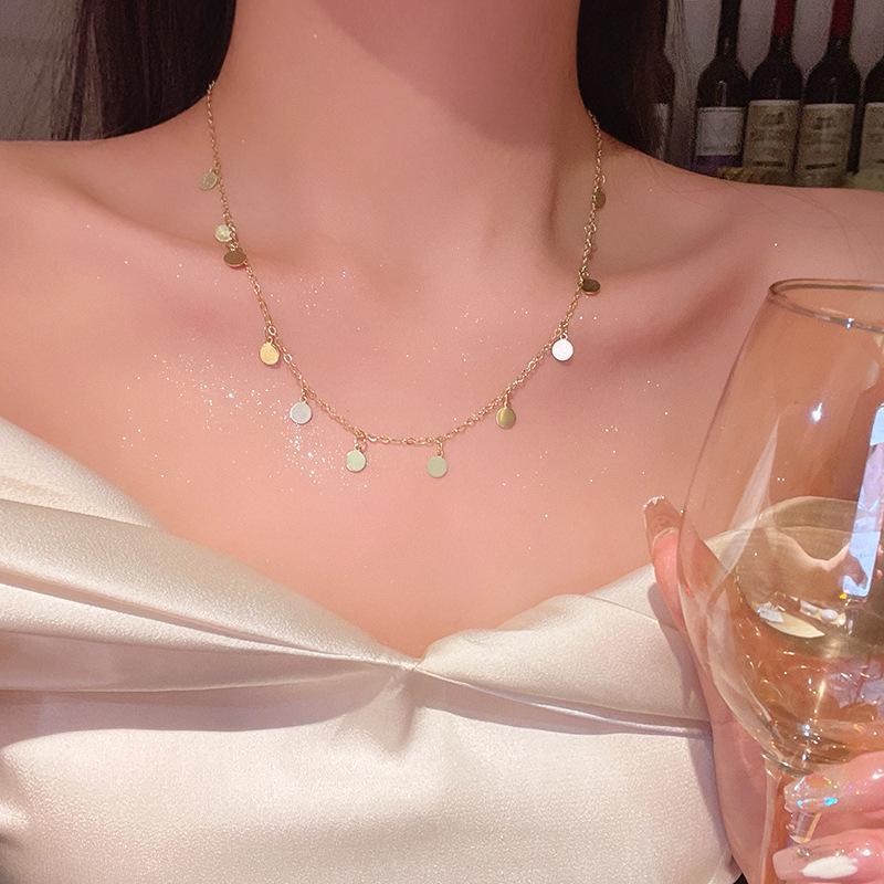 Japanese & Korean Style Geometric Titanium Steel Necklace - Women's Clavicle Chain Collection