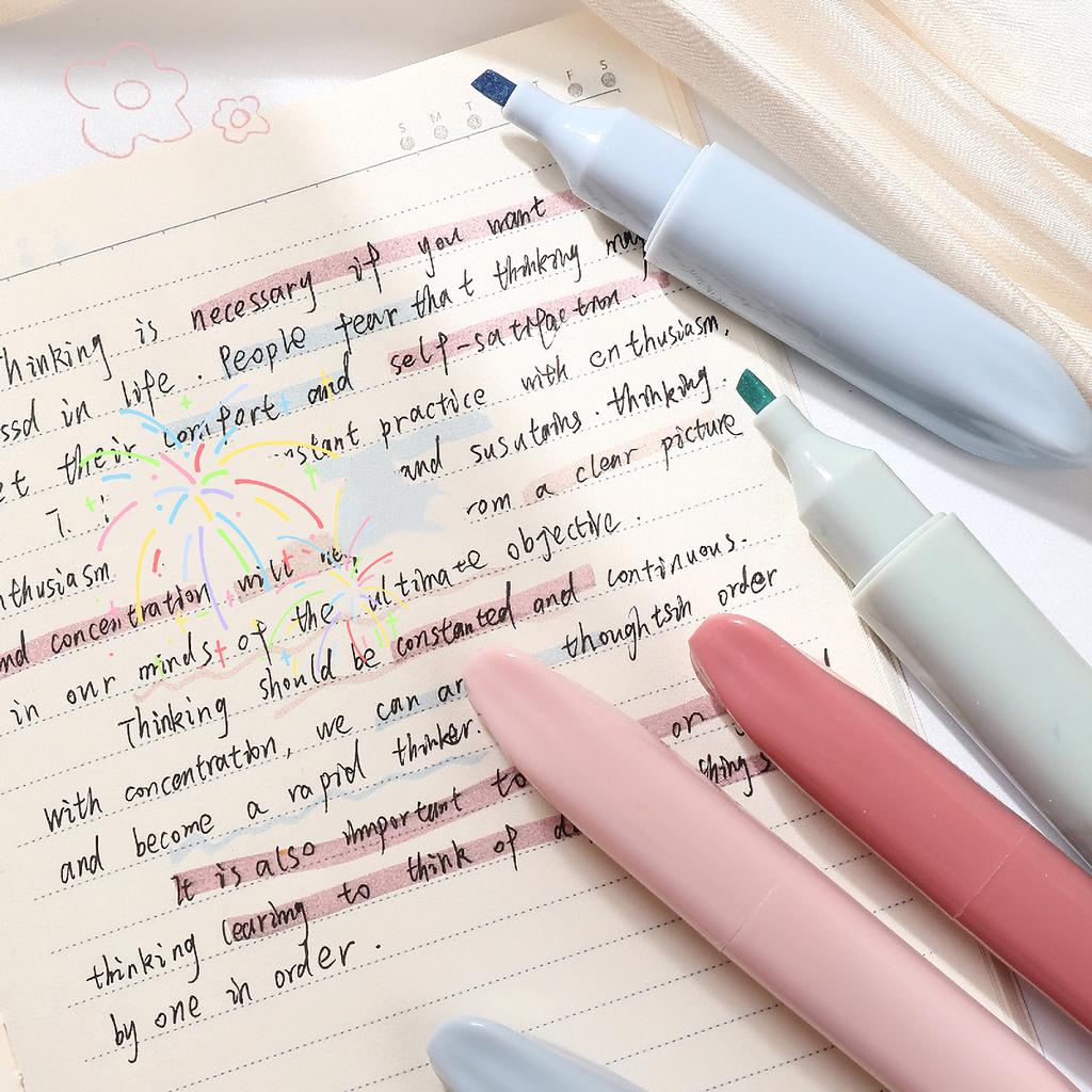 12pcs Random Color Highlighter Pen Set, For Underline, Back To School, School Supplies