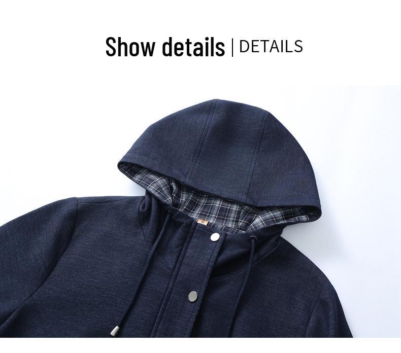 Stylish Plaid Hooded Jacket for Middle-Aged Women - Age-Reducing Spring Fashion