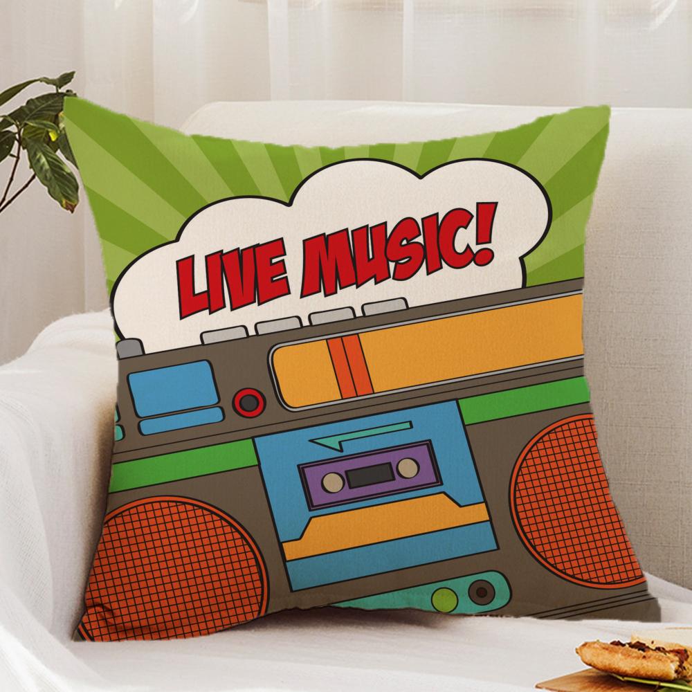 Retro Speaker Piano Rock Cushion Cover Premium Comfort Reversible Pillow Cover - Dual - Use Design for Home & Car