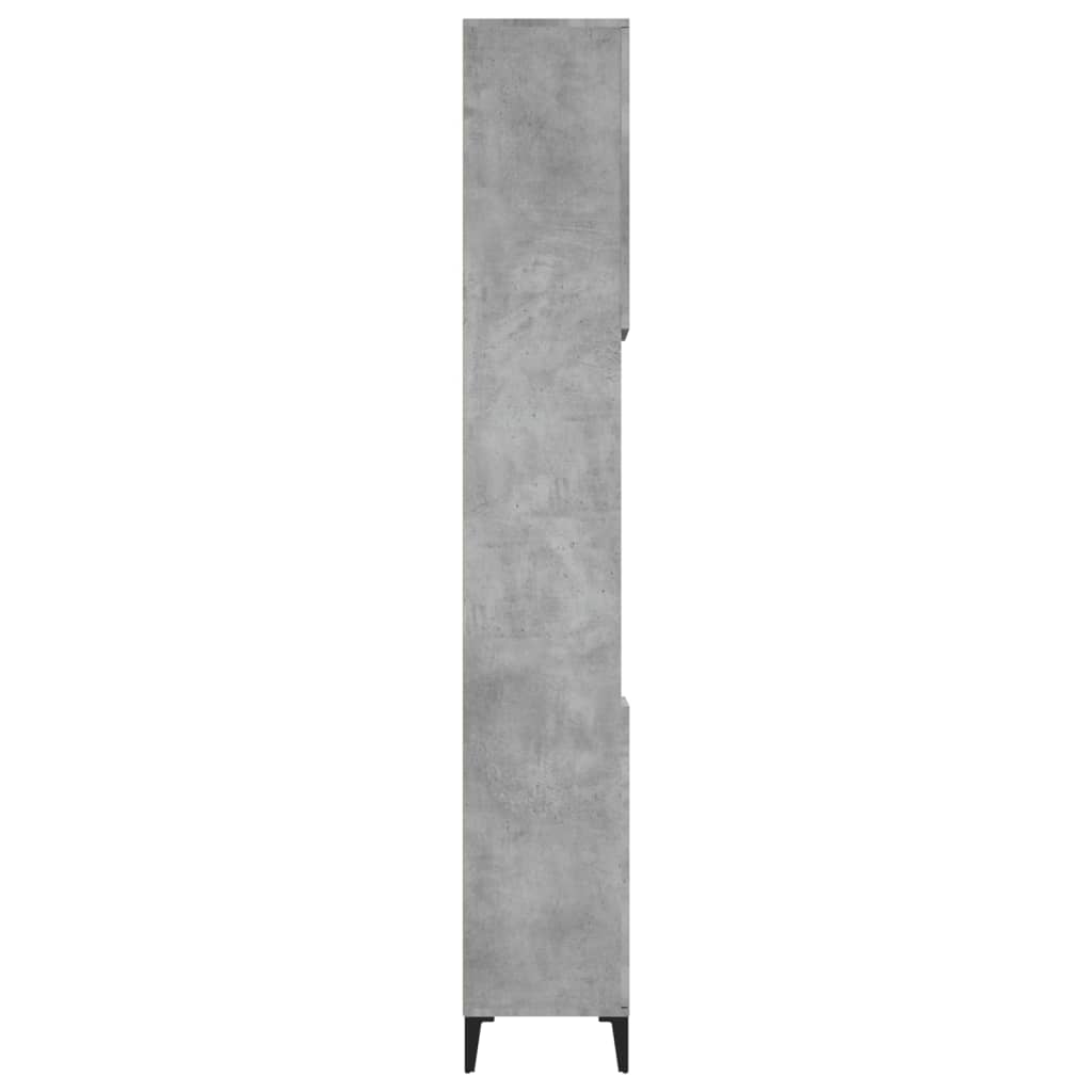 Bathroom Cabinet Concrete Grey 30 X 30 X 190 Cm Particleboard