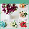 Lush 15-head Artificial Rose Bouquet In Classic European Style For Home Decor