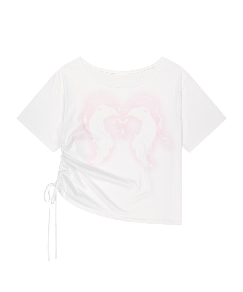 ILLIGO Seso Angel Off-Shoulder T-Shirt White