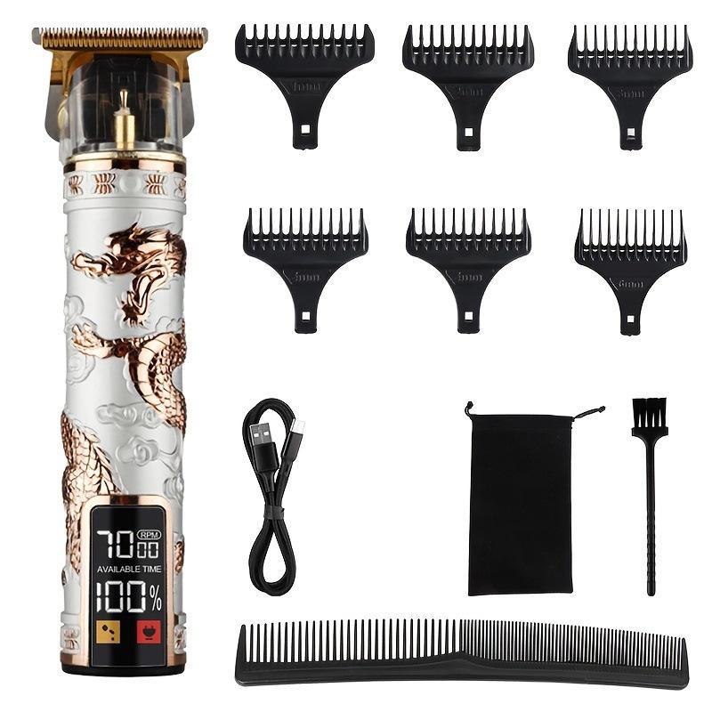 Rechargeable Metal Hair Clipper: Oil Head, Carving, Bald, and Cross-Border Electric Razor.