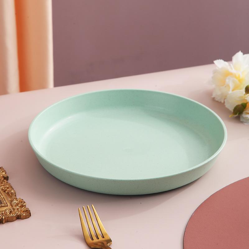 

Восьмидюймовая большая тарелка, бытовая тарелка, креативная милая тарелка для овощей, круглая пластиковая тарелка для фруктов, утолщенная тарелка для пельменей, фабрика