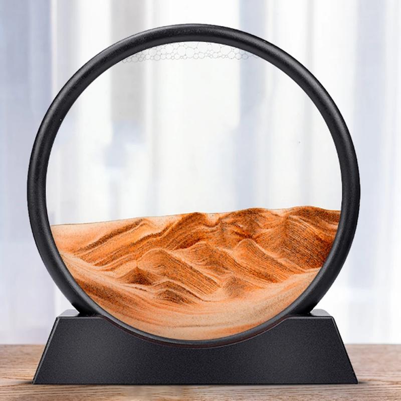 7 inch nisip mișcător Nisip Vedere Deep Sea Art Picture Clepsidra Afișare dinamică 3D Mișcare Nisip Pictură Home Office Decoration Cadouri