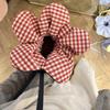 Plaid Flower Drawstring Bag Cute Bundle Pocket Casual Ins Shoulder Bag  Women