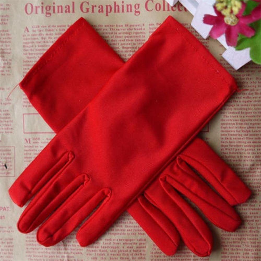 Girl Stretch Formal Satin Gloves Wedding Gloves Party