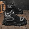 Autumn New Thick-soled Wear-resistant and Heightened Outdoor Shoes, Waterproof Retro Shoes with Leather Surface