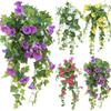 2pcs Artificial Vines Simulation Morning Glory Hanging Fake Green Plant For Home Garden Fence