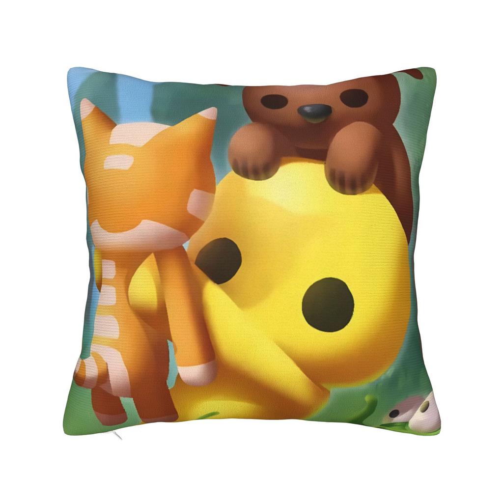 Friendly Wobbly Life Duo Play Pillow Case Retro Trendy Pillow Cover Comfy Pillowcases For Chair Sofa Home Decor