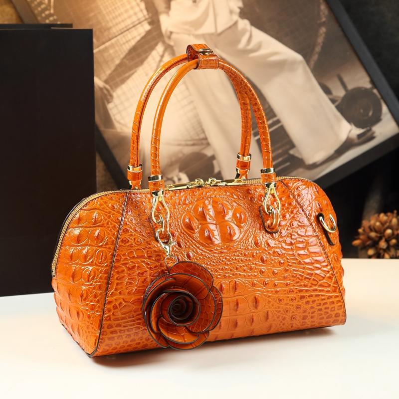 Genuine Leather Crocodile Pattern Women Bag Handbag Women's New Fashion Shoulder Messenger Bag Large Capacity Pillow Bags