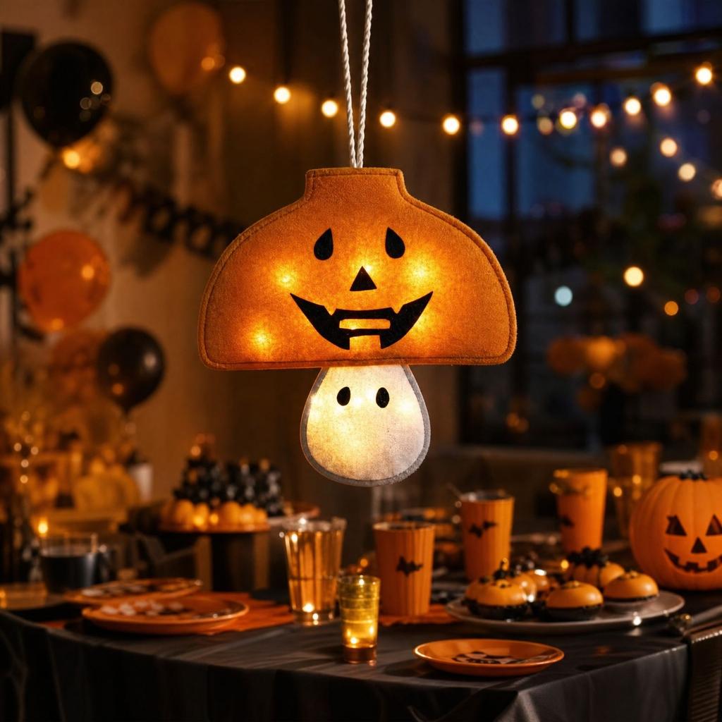 Halloween Light-Up Pumpkin Hanging Decoration with Glowing Effects for Door Window Display Party Prop