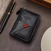 Vintage Organ Men Card Holder Wallet PU Leather Letter Card Bag Purse Multiple Card Slots Portable Credit  Stylish Retro Design