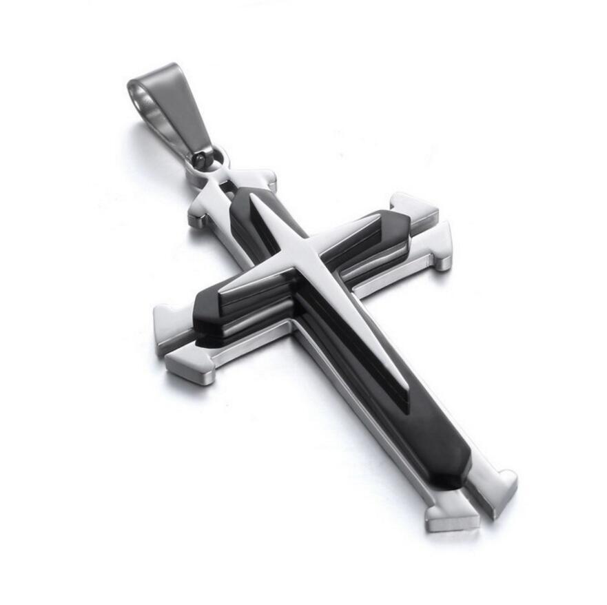 Elegant Multi-Layer Cross Pendant Necklace Jewelry