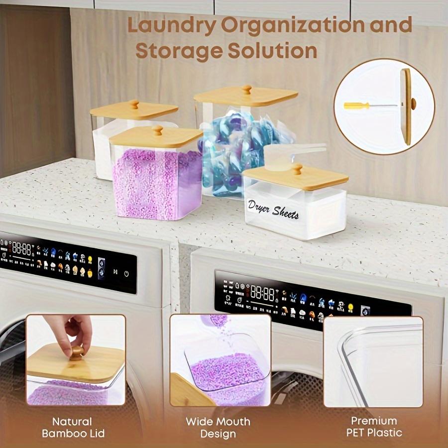 Laundry Room Organization Storage Containers Laundry Pod Containers and Dryer Sheet Holder with Lids and Labels Organizing