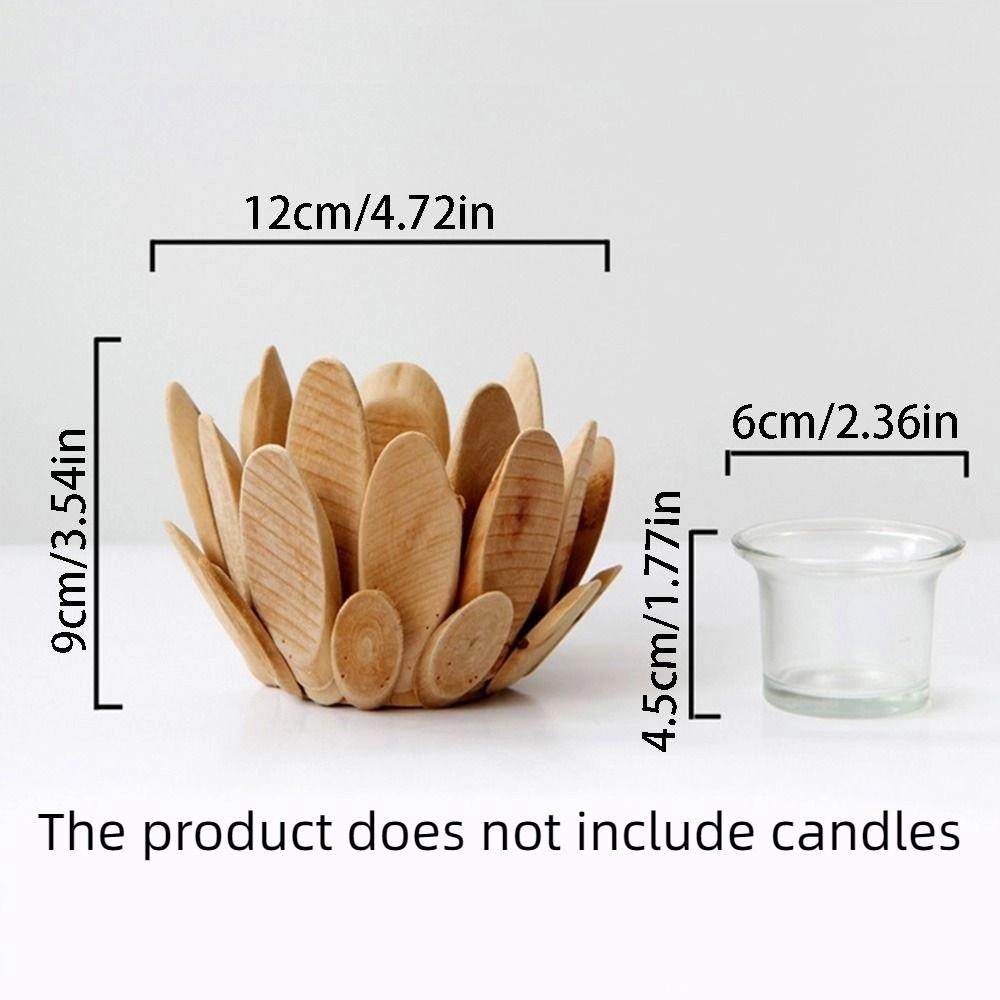 Retro Wooden Petal Candle Holder Romantic Elegant Flower Tea Light Rack Unique European Style Candle Stands Home Room Decor