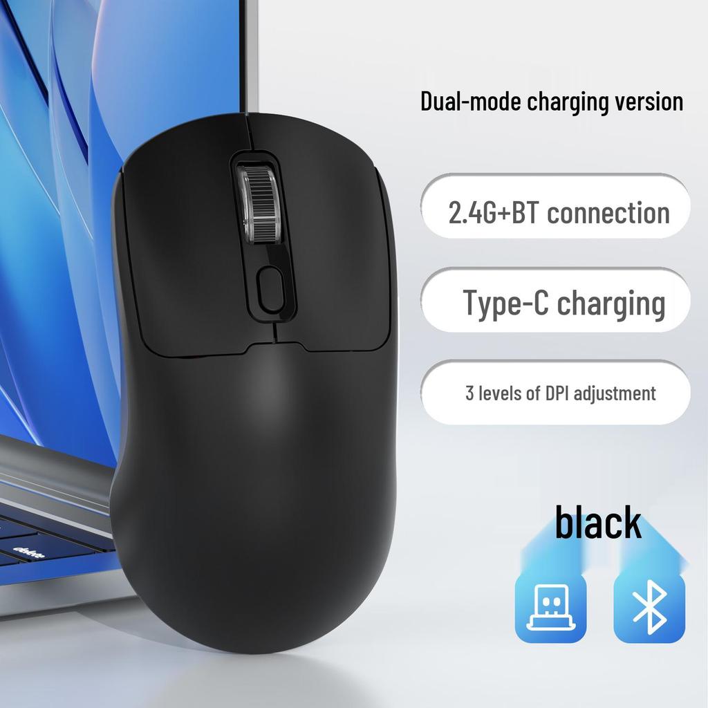 Wireless Bluetooth Dual-Mode Silent Gaming & Office Mouse with Type-C Charging
