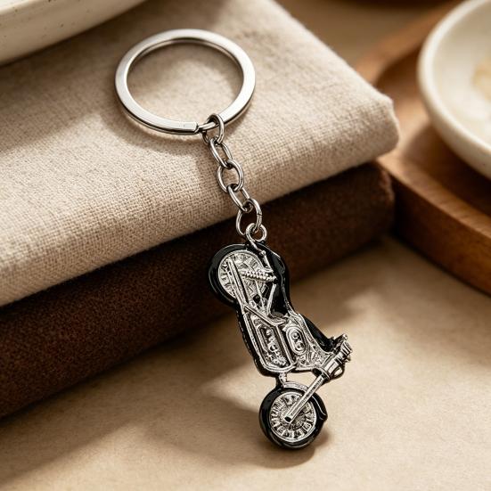 Motorcycle Keychain Alloy Rhinestone Metal Key Ring  Multiple Colors Cool Car Keychain Accessories for Men Women Accessories