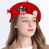 1Pc Christmas Hat Beret Headwear Xmas Wool New Year Dress Up