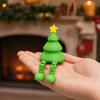 Christmas Tree Ornament Figurine with Articulated Legs, 3D Printed Xmas Statue, Mini Desk Decoration for Home Office Shelf Holiday