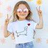 Dachshund Teckel Cute Dog Print Tee Funny T-shirts Baby Boy Girl Tshirt Kids Boys Top Child Summer Short Sleeve White Tops