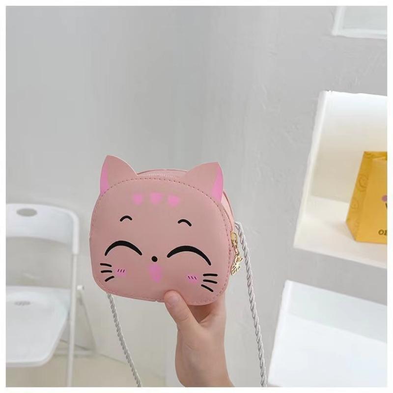 

Мультяшная сумка-мессенджер с милым котом, детский модный кошелек для монет, сумочка, милый мини-кошелек для мальчиков и девочек 1pc розовый