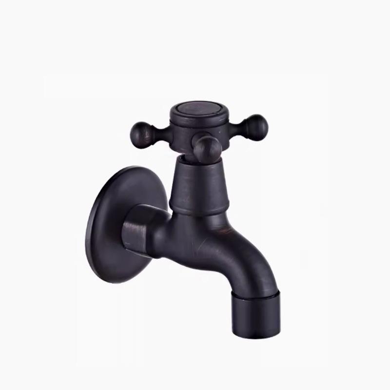 Grifo para Fregadero de Mopa de Estilo Europeo de Doble Uso con Rociador de Apertura Rápida - Agua Fría Única, Uno Entra Dos Salen