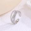 Stainless Steel Minimalist Geometric Open Adjustable Ring for Women