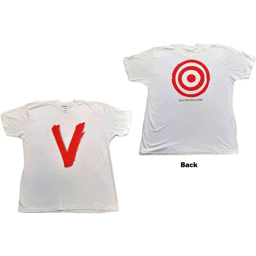 U2 Unisex T-Shirt: U2 Vertigo Tour 2005 Red V (Back Print) (Ex-Tour) (XX-Large) S