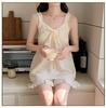 2026 Summer Women's Cloud Cotton Pajama Set with Built-in Bra, Princess Style Camisole, Sweet Home Wear