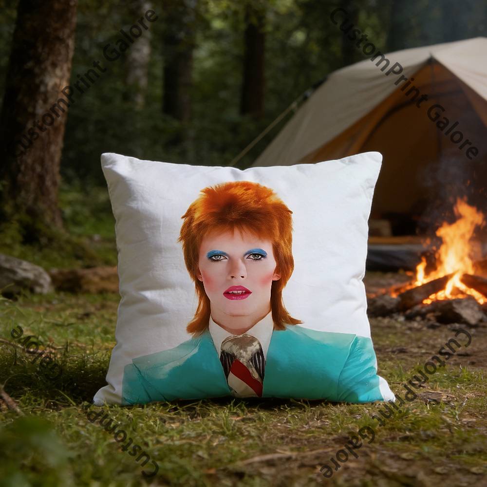 DDavidS BBowieS Kissenbezug Polyester Quadratische Kissenhülle 45 cm Dekorativ für Zuhause Couch Bett Auto Dekor