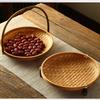 Handcrafted Bamboos Snacks Plate Lightweight Portable Fruit Dessert Tray For Kitchen Dining Outdoor Event