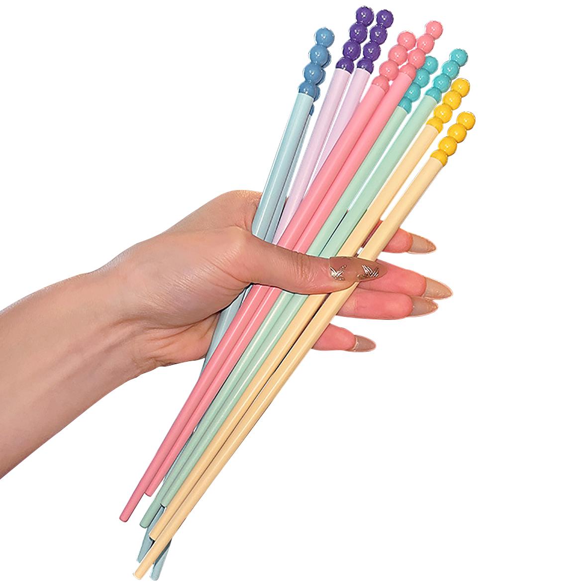 

5Pairs Reusable Chinese Alloy Chopsticks Sushi Non-Slip Chopsticks Creative Tomatoes on Sticks Chopsticks Kitchen Tableware Set